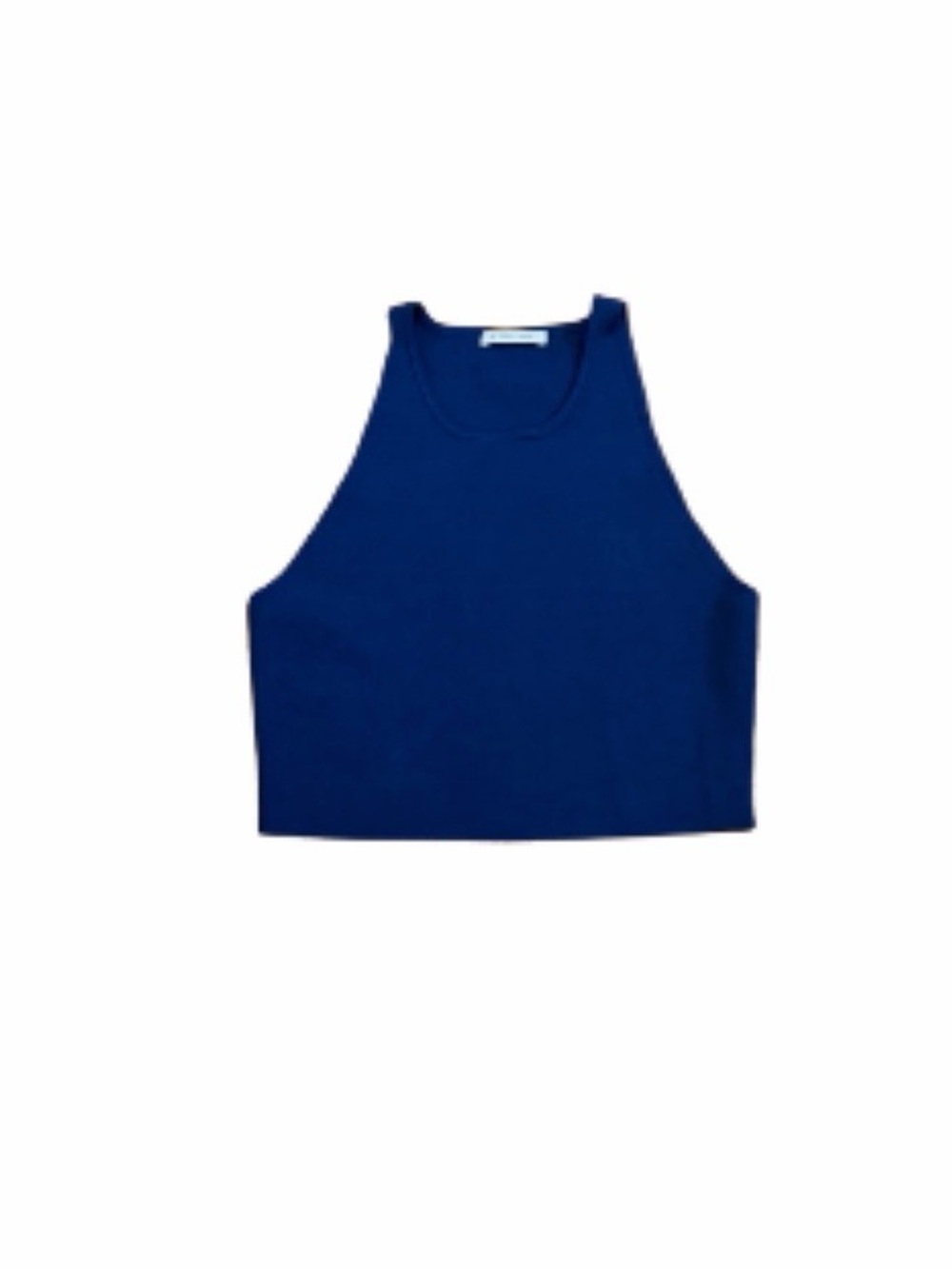 Ronny Kobo Collection Navy Ribbed Knit Crop Tank Halter top M